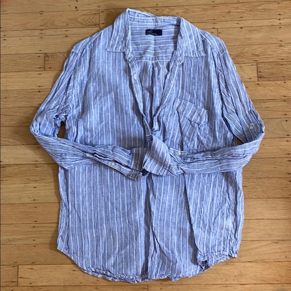 Gap Linen Long Sleeve Shirt Large